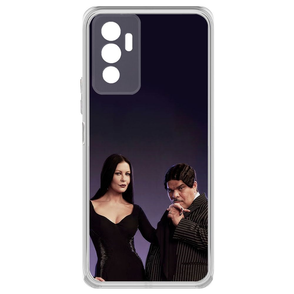 

Чехол-накладка Krutoff Clear Case Уэнсдей Аддамс - Мортиша и Гомес для Vivo V23e