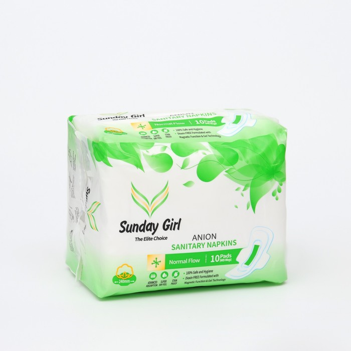 

Прокладки гигиенические Sunday girl Женские 240 мм дневные, 10 шт, Белый