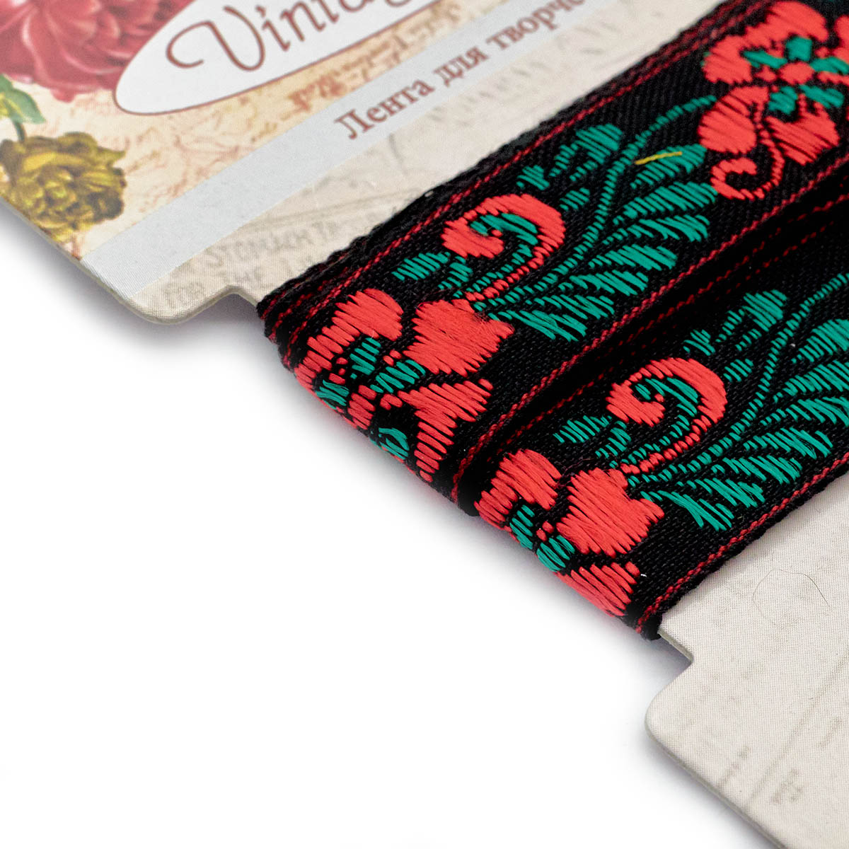 

Лента жаккардовая Vintage Line Цветочный узор, 13 мм x 1 м, 18601-9, Черный