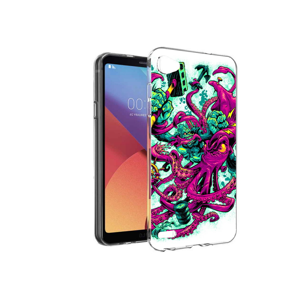 

Чехол MyPads Tocco для LG G6 mini фиолетовый кракен, Прозрачный, Tocco