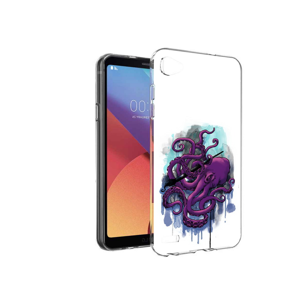 

Чехол MyPads Tocco для LG G6 mini фиолетовый осьминог, Прозрачный, Tocco