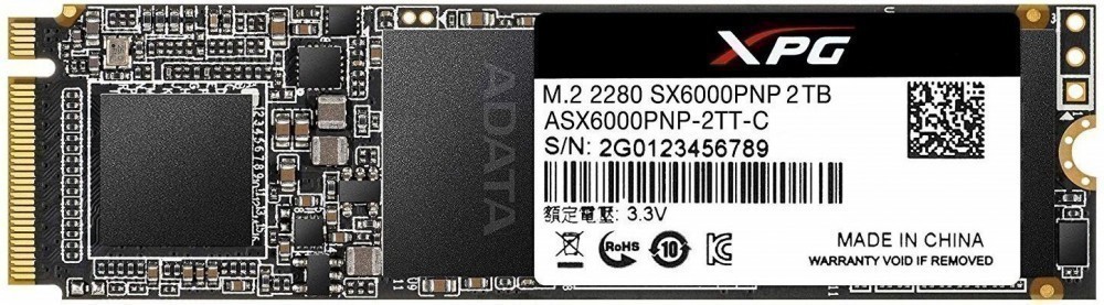 

SSD накопитель ADATA XPG SX6000 Pro ASX6000PNP-2TT-C 2ТБ, M.2 2280, PCI-E x4, NVMe