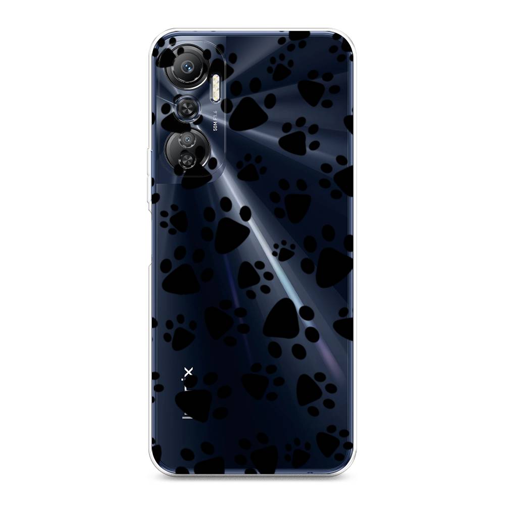 

Чехол Awog на Infinix Hot 20 4G "Лапки черные", Черный, 3103150-2