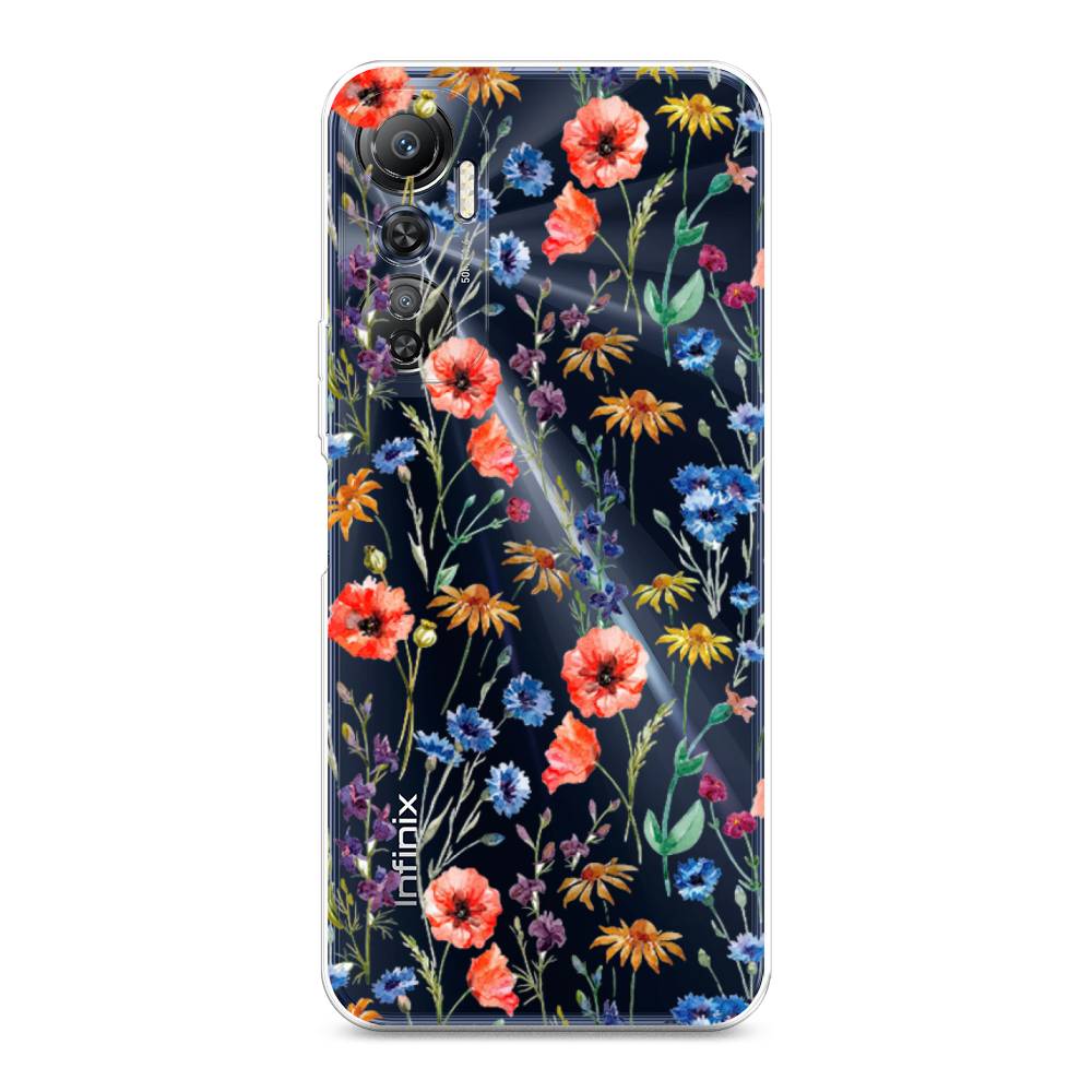 

Чехол Awog для Infinix Hot 20 4G "Маки и васильки фон", 3103150-8