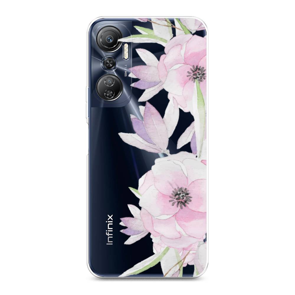 

Чехол Awog на Infinix Hot 20 4G "Нежные анемоны", Розовый;черный;фиолетовый, 3103150-8