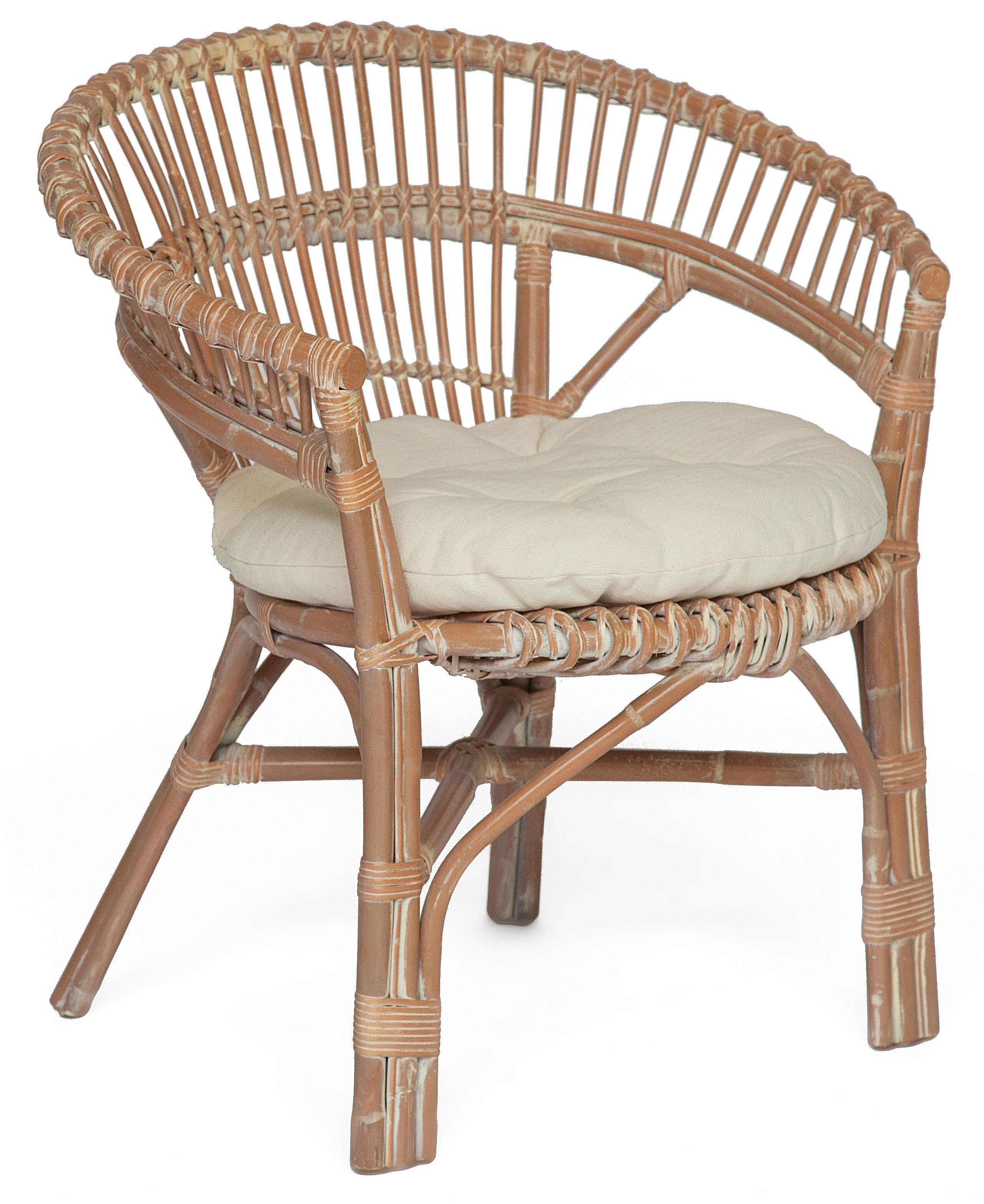 Кресло садовое TetChair Secret De Maison Koln, с подушкой, натуральный ротанг