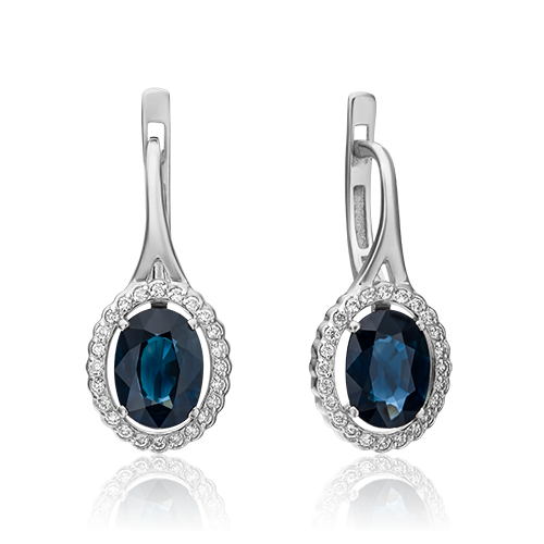 

Серьги из белого золота с сапфиром/бриллиантом PLATINA jewelry 02-0718-00-105-1120-30, 02-0718-00-105-1120-30