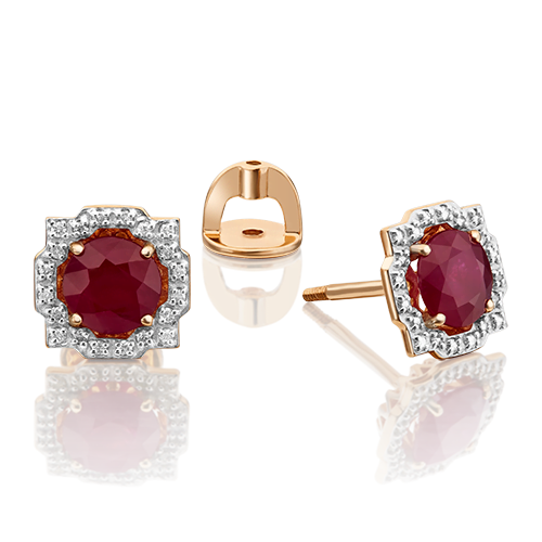 

Серьги из красного золота с рубином/бриллиантом PLATINA jewelry 02-0751-00-107-1110-30, 02-0751-00-107-1110-30