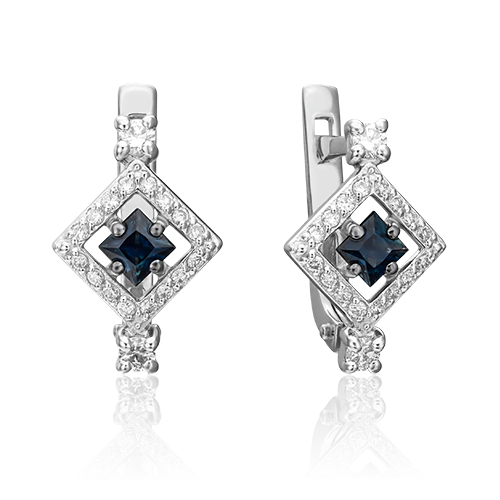 

Серьги из белого золота с сапфиром/бриллиантом PLATINA jewelry 02-0843-00-105-1120-30, 02-0843-00-105-1120-30