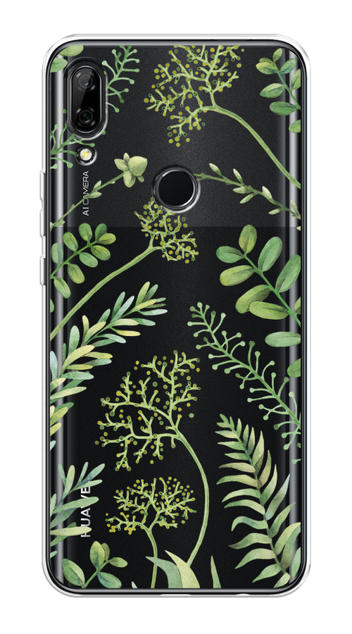 

Чехол на Honor 9X/Huawei P Smart Z "Green Leaves", Зеленый;прозрачный, 69450-1