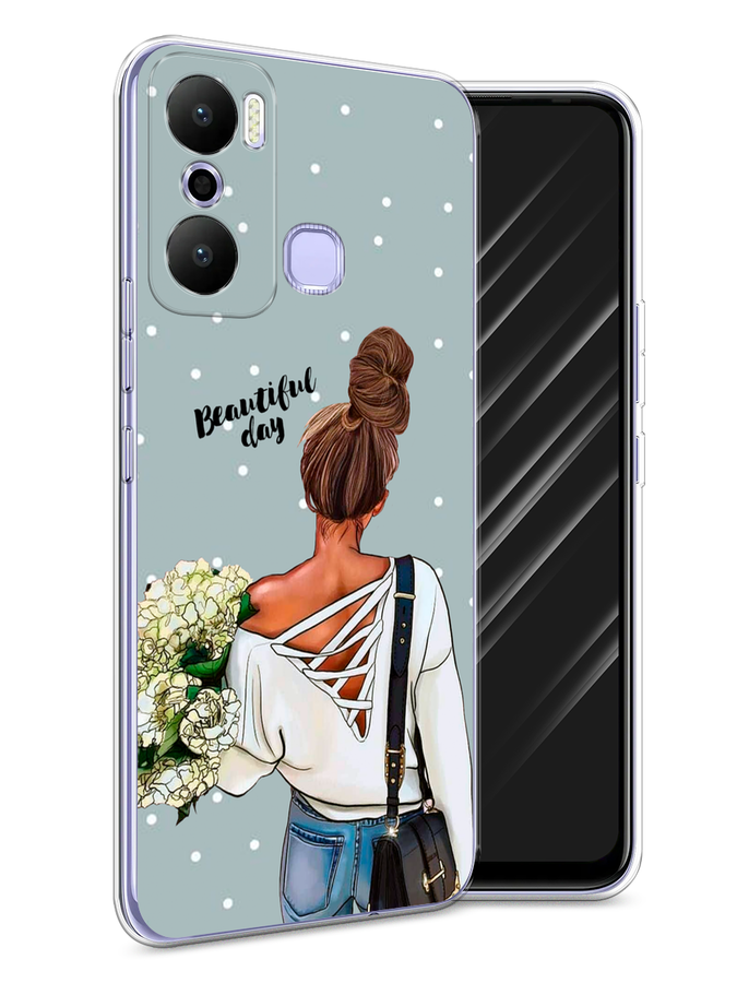 

Чехол Awog на Infinix Hot 20 Play "Beautiful day", Голубой;коричневый;бежевый, 3103550-6