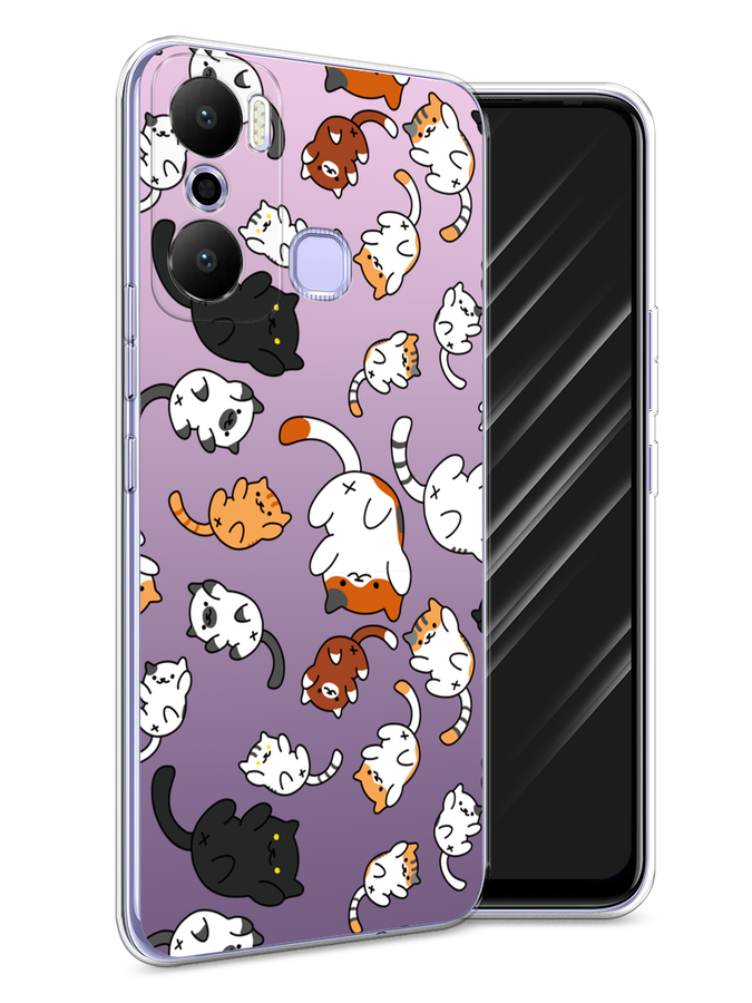 

Чехол Awog на Infinix Hot 20 Play "Котопад", Фиолетовый;белый, 3103550-7