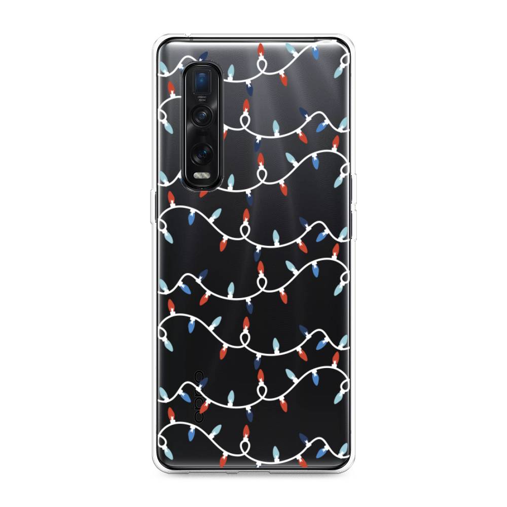 

Чехол для Oppo Find X2 Pro "Разноцветная гирлянда", Белый;красный;синий, 253350-5