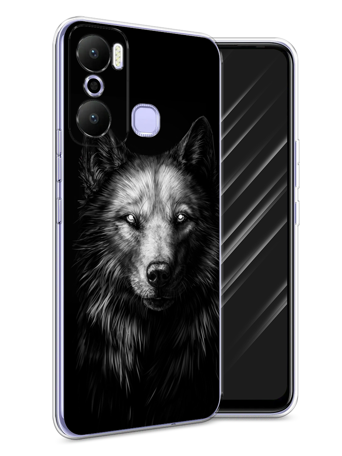 

Чехол Awog на Infinix Hot 20 Play "Волк черно белый", Серый;бежевый;белый, 3103550-1