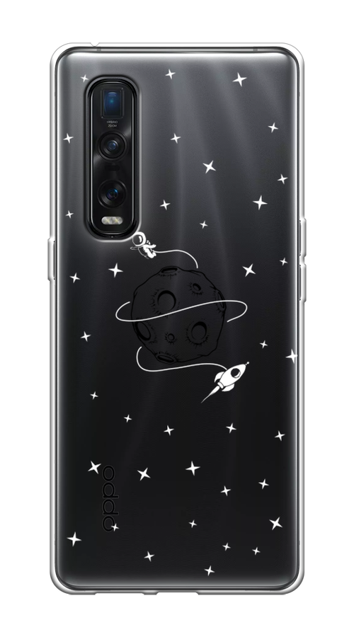 

Чехол на Oppo Find X2 Pro "Полет вокруг луны", Белый;серый;черный, 253350-2
