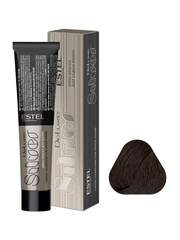 Купить Краска для волос Estel Professional De Luxe Silver 5-7 Светлый шатен коричневый 60 мл