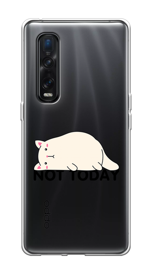 

Чехол на Oppo Find X2 Pro "Cat not today", Белый;розовый;черный, 253350-1