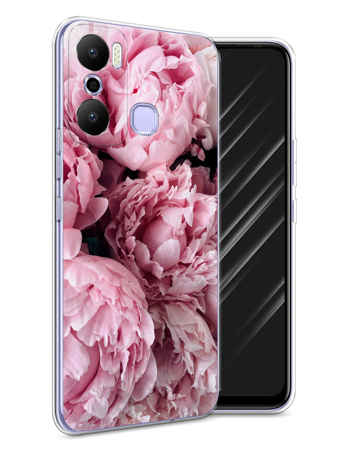 

Чехол Awog на Infinix Hot 20 Play "Нежные пионы", Розовый;черный;белый, 3103550-8