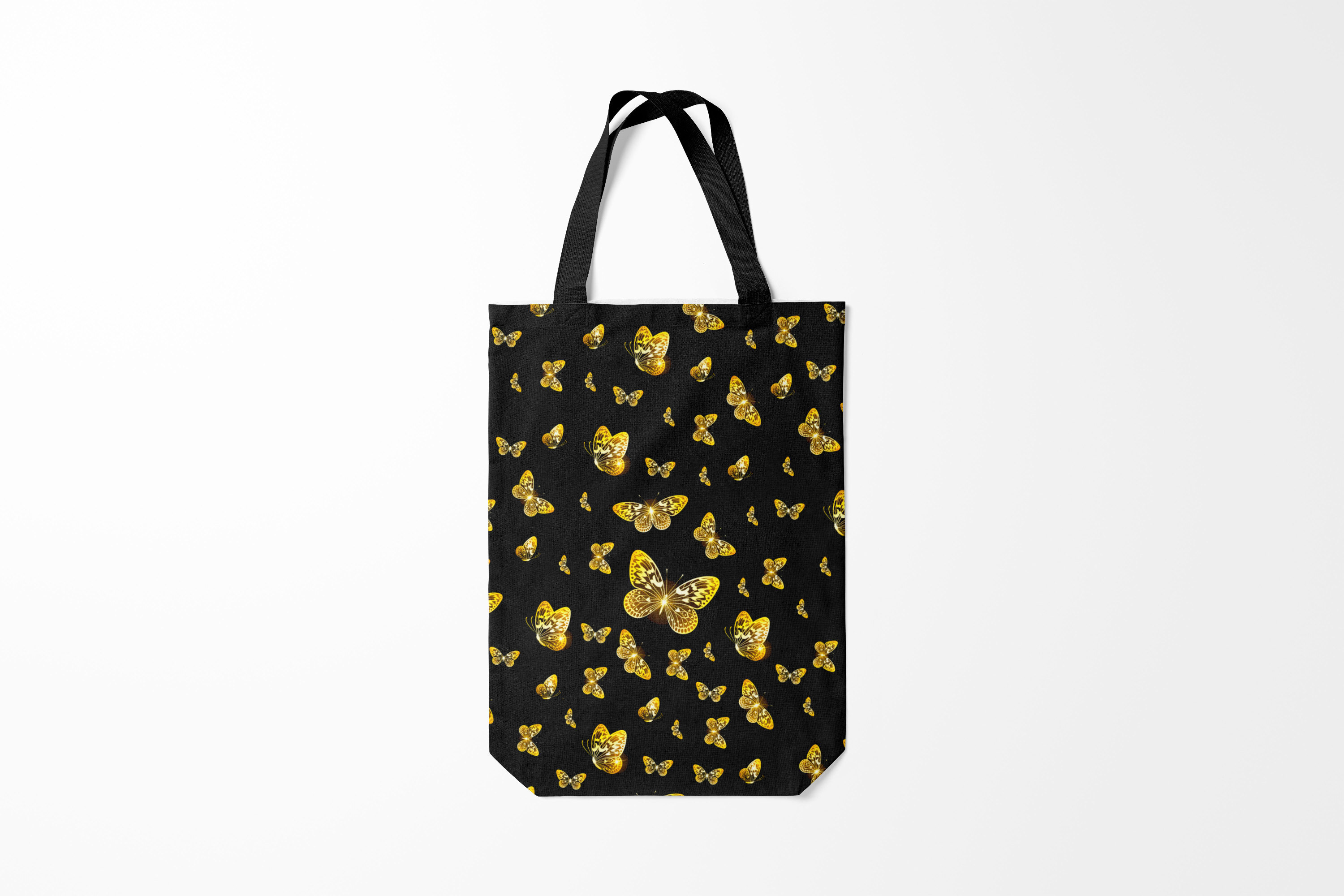 

Сумка шoппер унисекс Burnettie Разные Golden Butterfly pattern, черный, Разные Golden Butterfly pattern