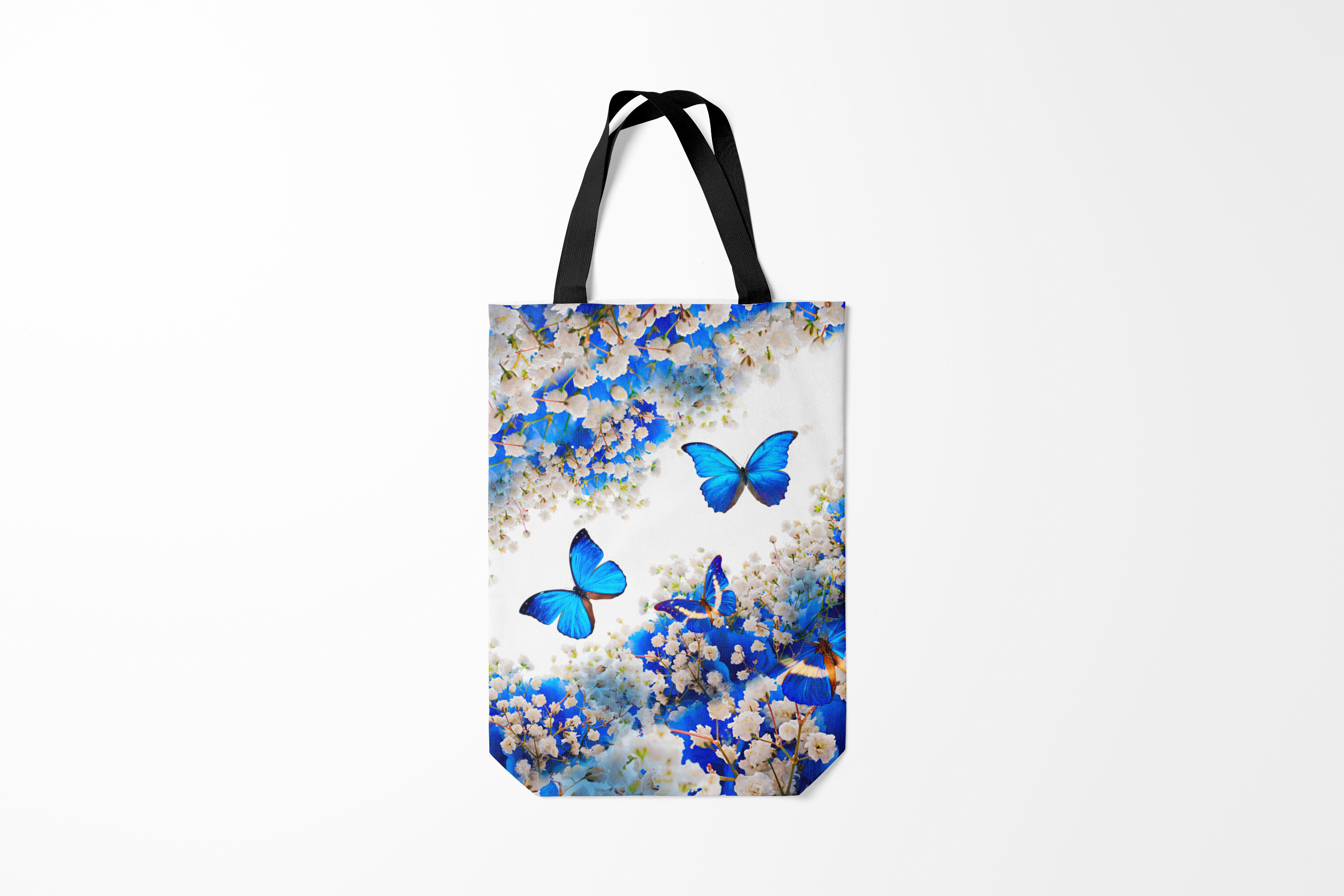 

Сумка шoппер унисекс Burnettie Разные Butterfly Blue White, белый, Разные Butterfly Blue White