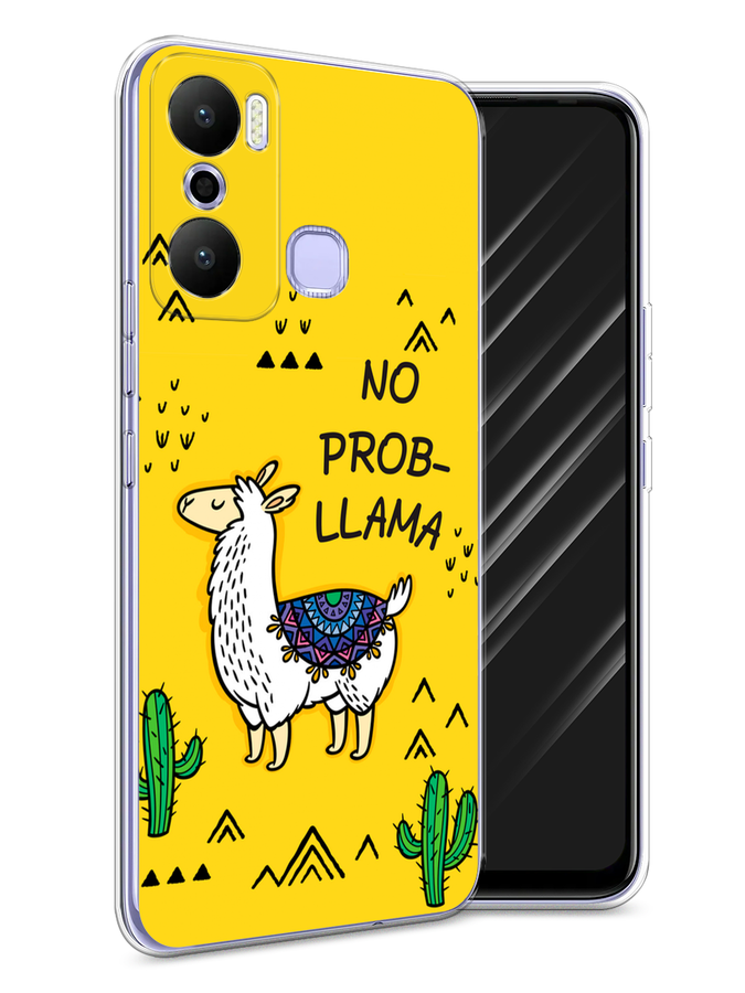 

Чехол Awog на Infinix Hot 20 Play "No probLLama", Желтый;черный;синий, 3103550-2