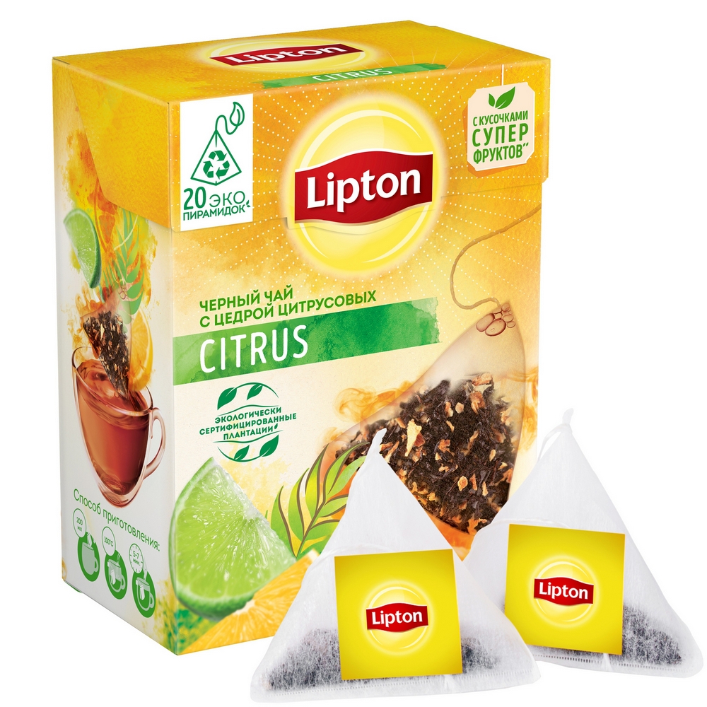 фото Чай черный lipton сitrus 20 пакетиков