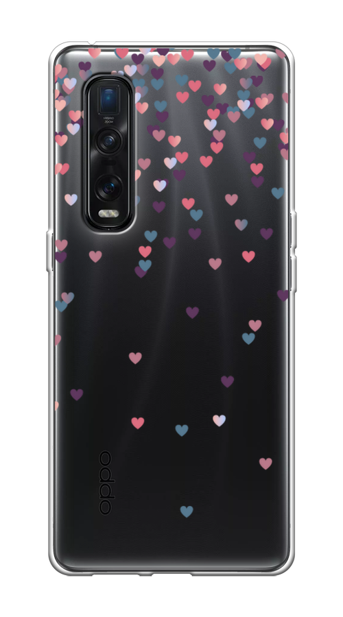 

Чехол на Oppo Find X2 Pro "Посыпка сердечки", Розовый;фиолетовый, 253350-3