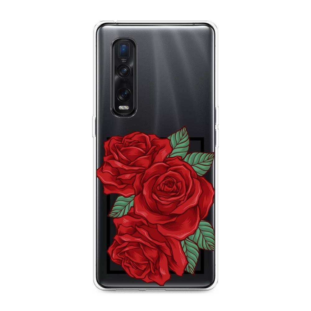 

Чехол на Oppo Find X2 Pro "Три алые розы", Красный, 253350-2