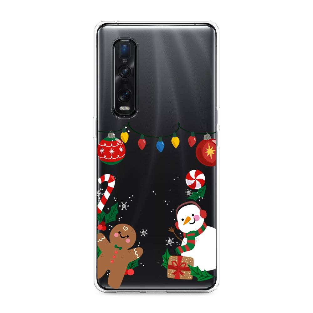 

Чехол для Oppo Find X2 Pro "Новогоднее настроение", Коричневый;красный;зеленый, 253350-5