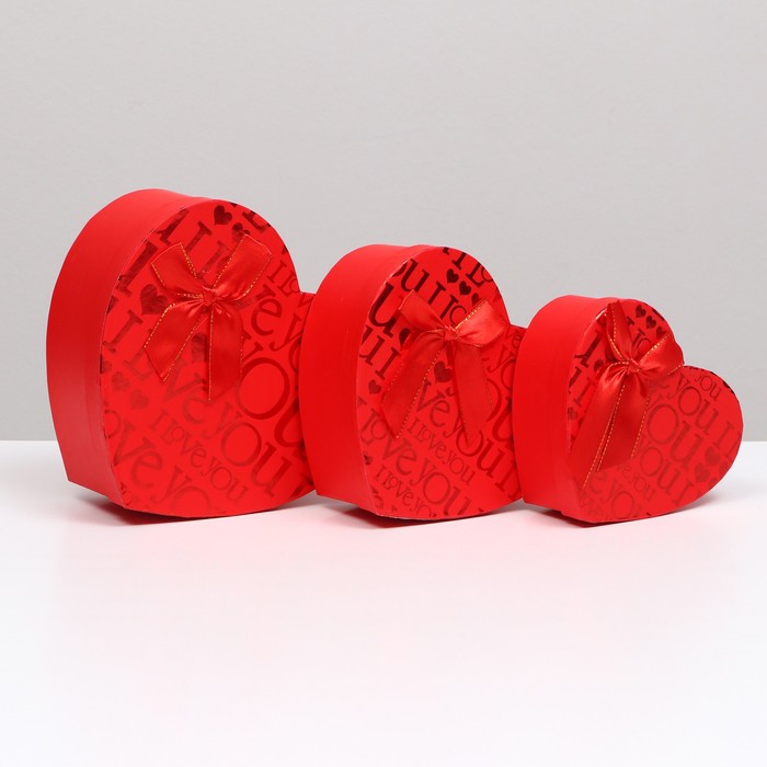 

Набор коробок 3 в 1 сердца, красный, I Love You, 21 х 19 х 9 - 15.5 х 14 х 6 см, Коллекция "С любовью!"