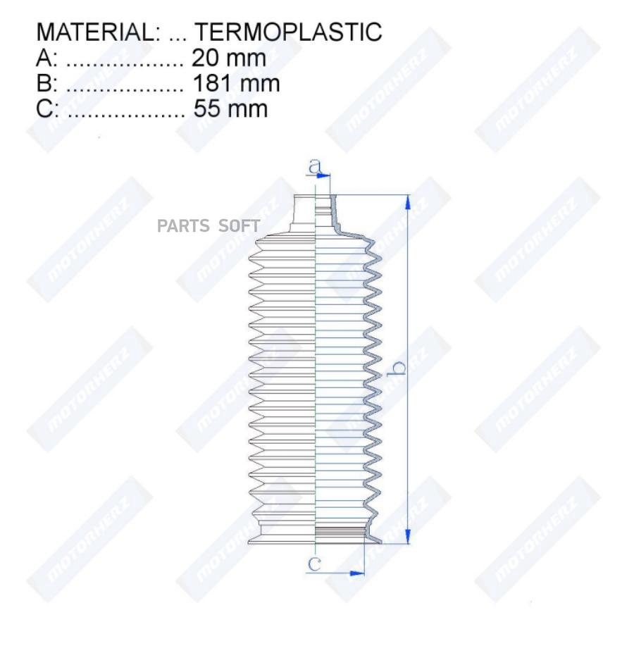 

Пыльник Рулевой Рейки Termoplastic (2018155) Toyota Motorherz арт. RDZ0417MG
