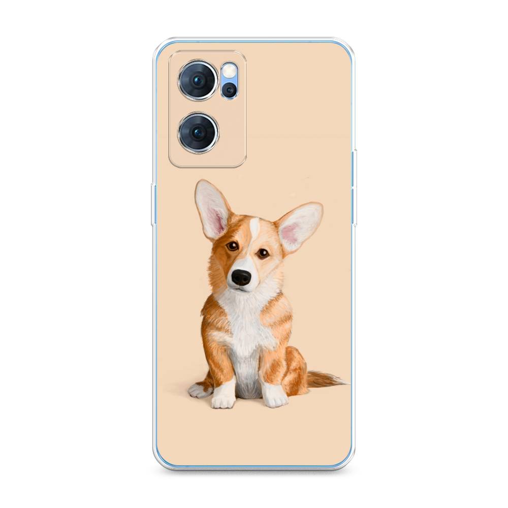 

Чехол для Oppo Reno 7 5G "Грустный Корги", Коричневый;бежевый, 258150-1