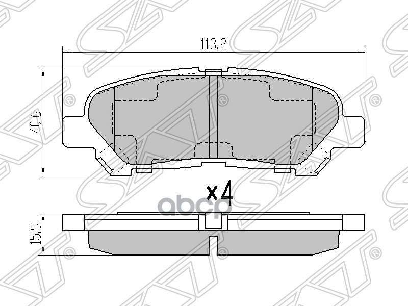 

Колодки Тормозные Зад Toyota Highlander Gsu 40 07- Sat арт. ST0446648120