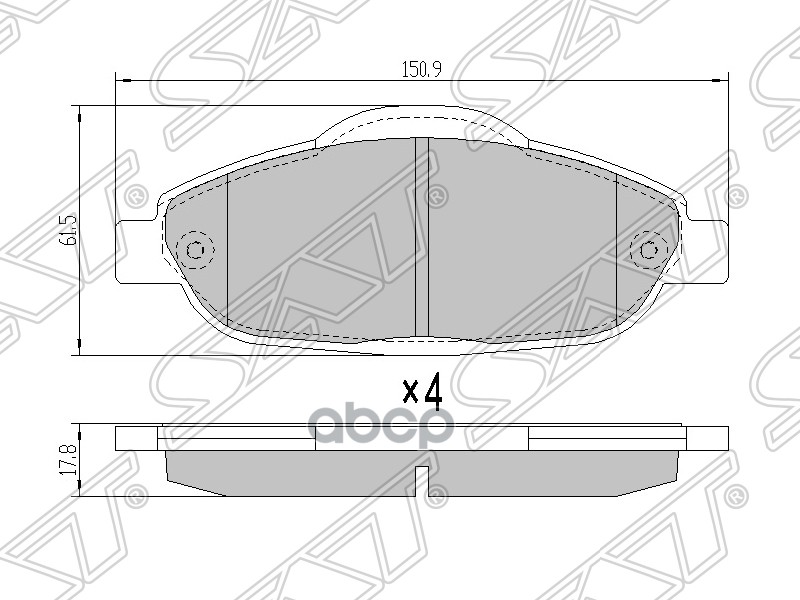 

Колодки Тормозные Перед Peugeot 3008/308cc/308sw/5008 Sat арт. ST425426