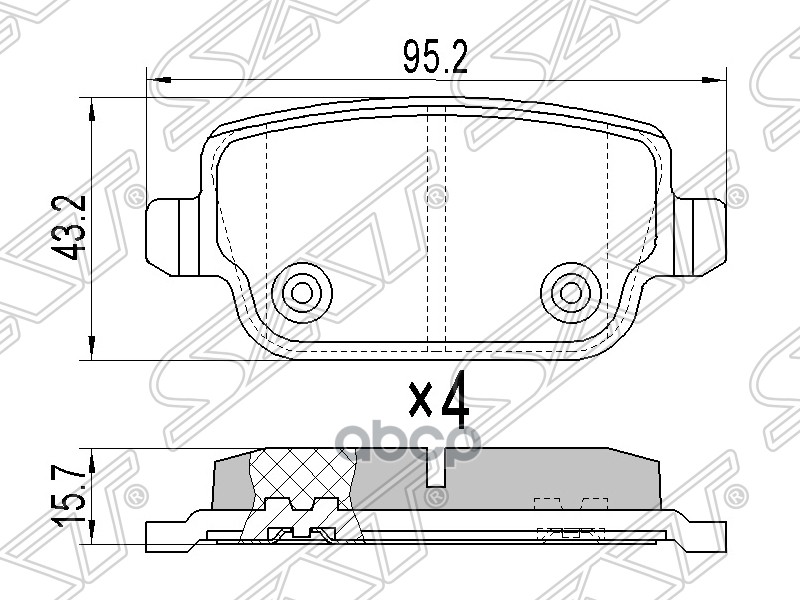 Тормозные колодки SAT задние для Ford Mondeo 2007-2014 ST1566234