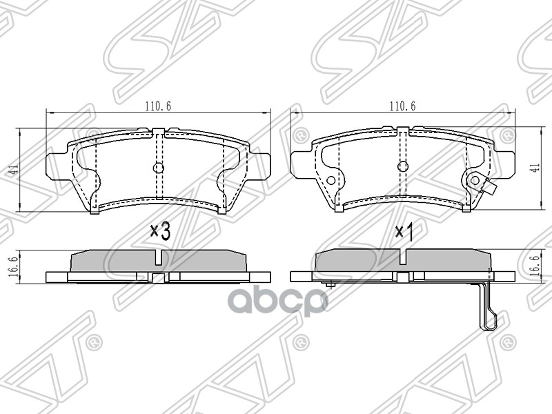 

Колодки Тормозные Зад Nissan Pathfinder 51 04- Sat арт. ST44060EA091