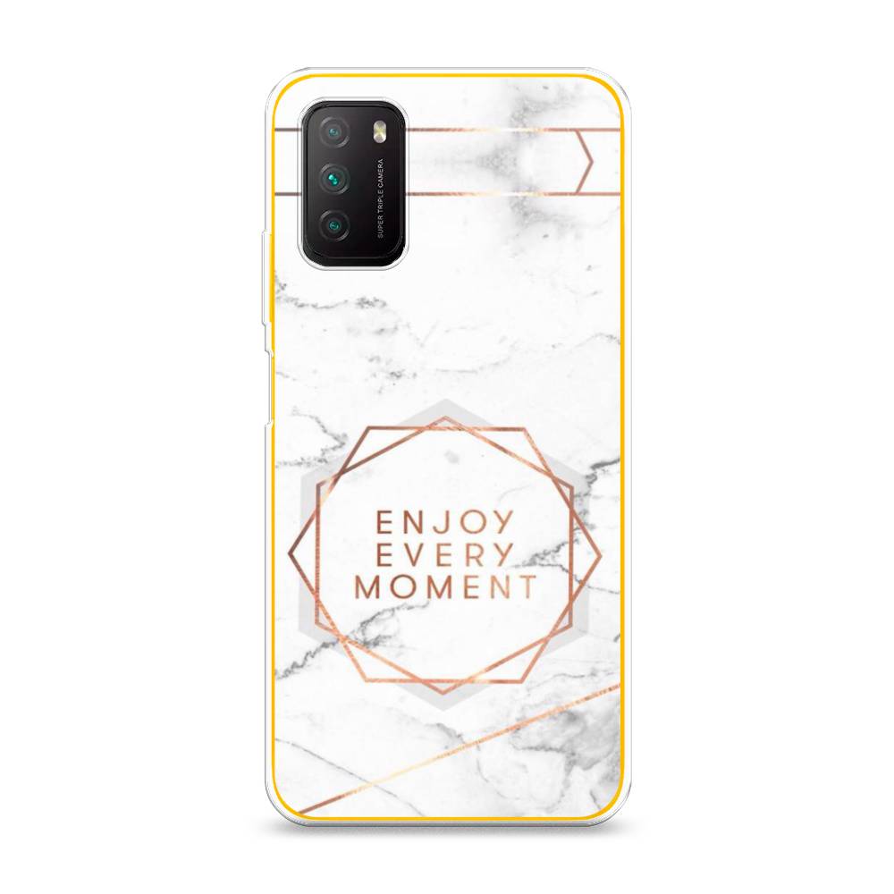 

Чехол Awog на Poco M3 "Enjoy every moment мрамор", Разноцветный, 39550-7
