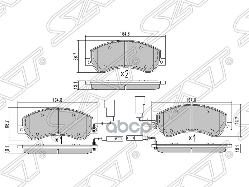 

Колодки Тормозные Перед Ford Transit 06-/Vw Amarok 10- Sat арт. ST1371402