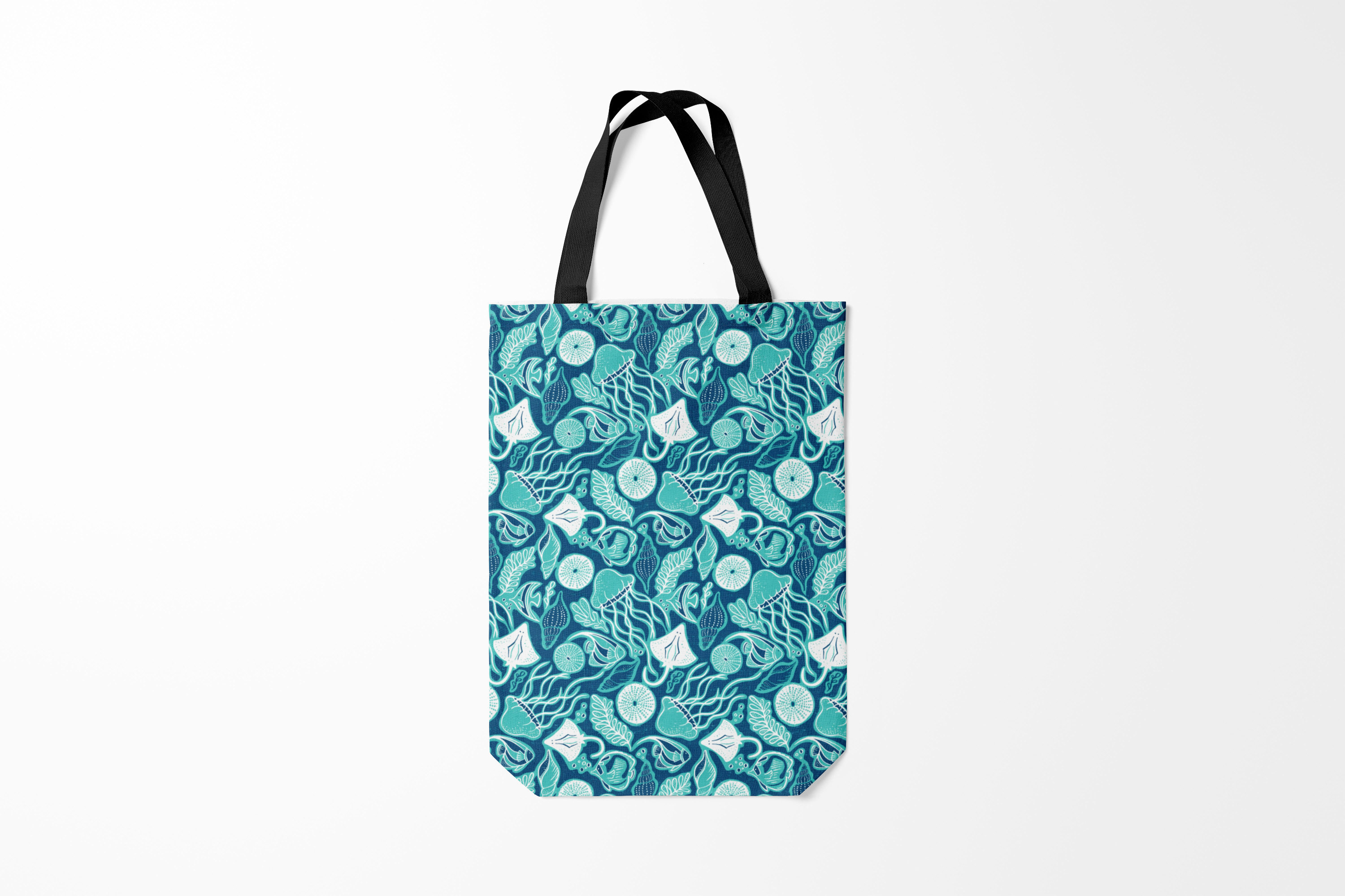 

Сумка шoппер унисекс Burnettie Рыбы Скаты и медузы, синий, Разноцветный, Рыбы Скаты и медузы