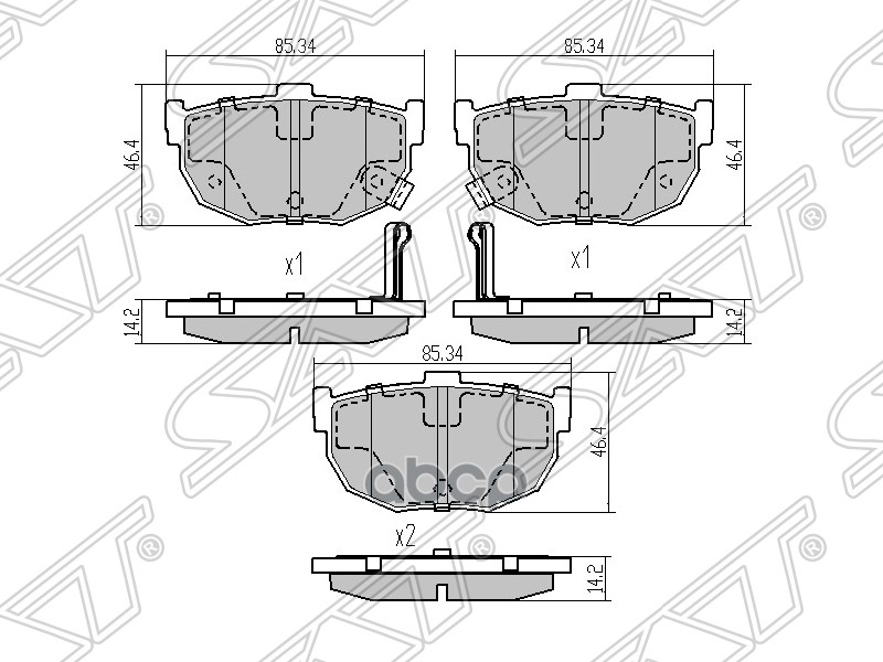 

Колодки Тормозные Зад Kia Cerato 04- Sat арт. ST583022FA10
