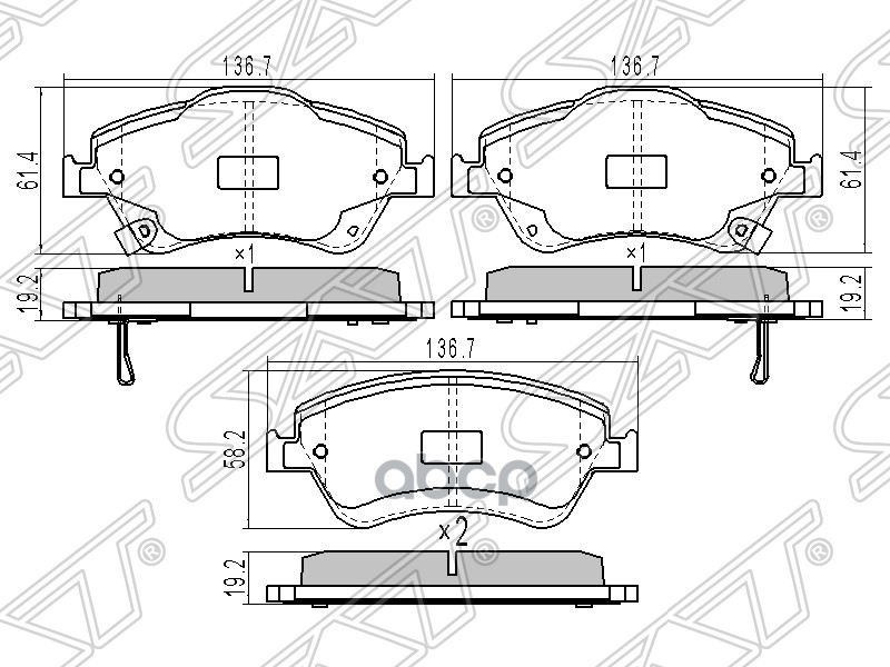 

Колодки Тромозные Перед Toyota Corolla 06- Sat арт. ST0446502370