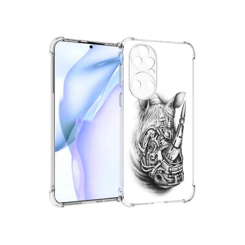 

Чехол MyPads Tocco для Huawei P50 стальной носорог, Прозрачный, Tocco