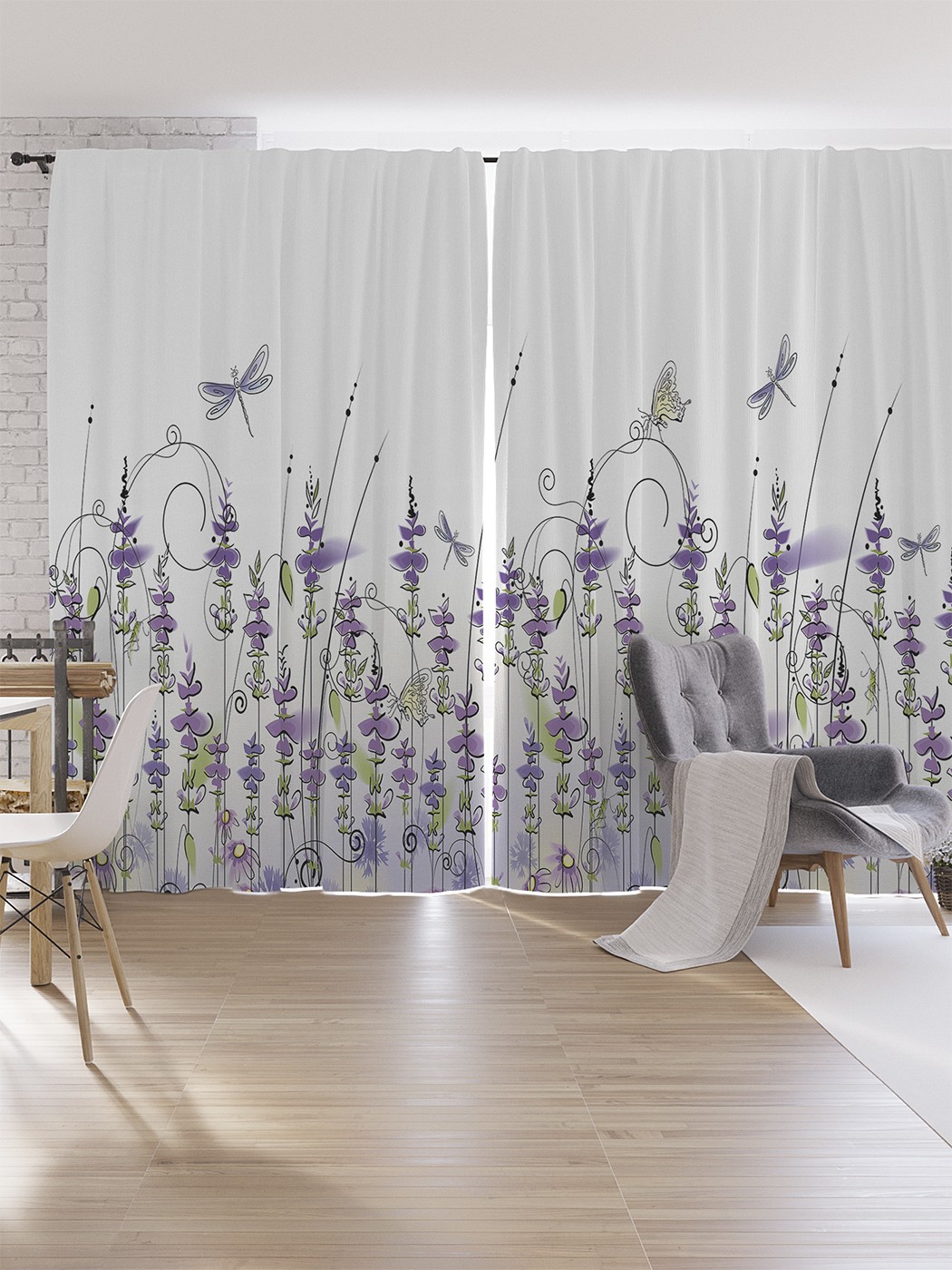 

Шторы под лён JoyArty "Стрекозы над полевыми цветами", серия Oxford DeLux, 340х265 см, Стрекозы над полевыми цветами