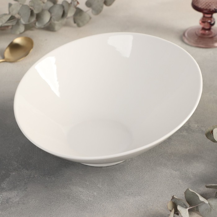 

Салатник Доляна White Label, фарфор, 23.5 см, белый, 1 шт, Пташка