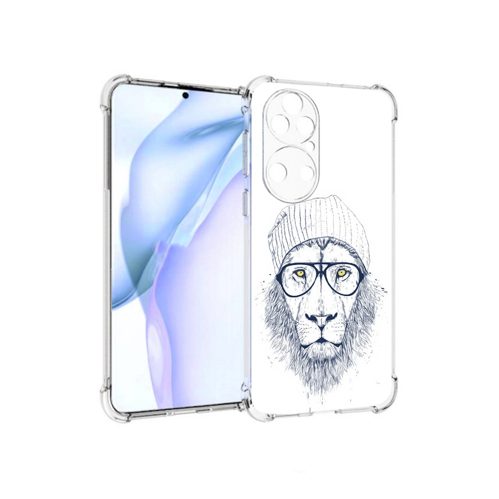 

Чехол MyPads Tocco для Huawei P50 хиппи лев, Прозрачный, Tocco