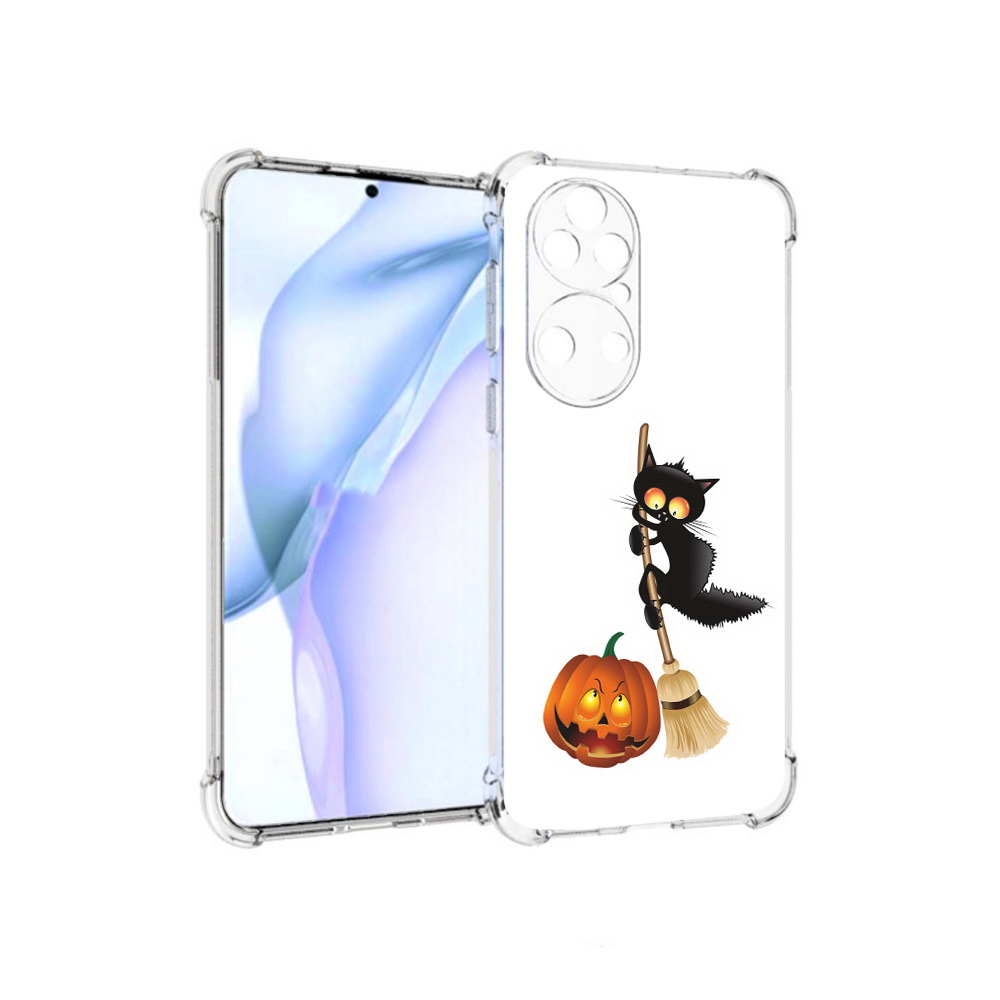 

Чехол MyPads Tocco для Huawei P50 хэлуинский котик, Прозрачный, Tocco