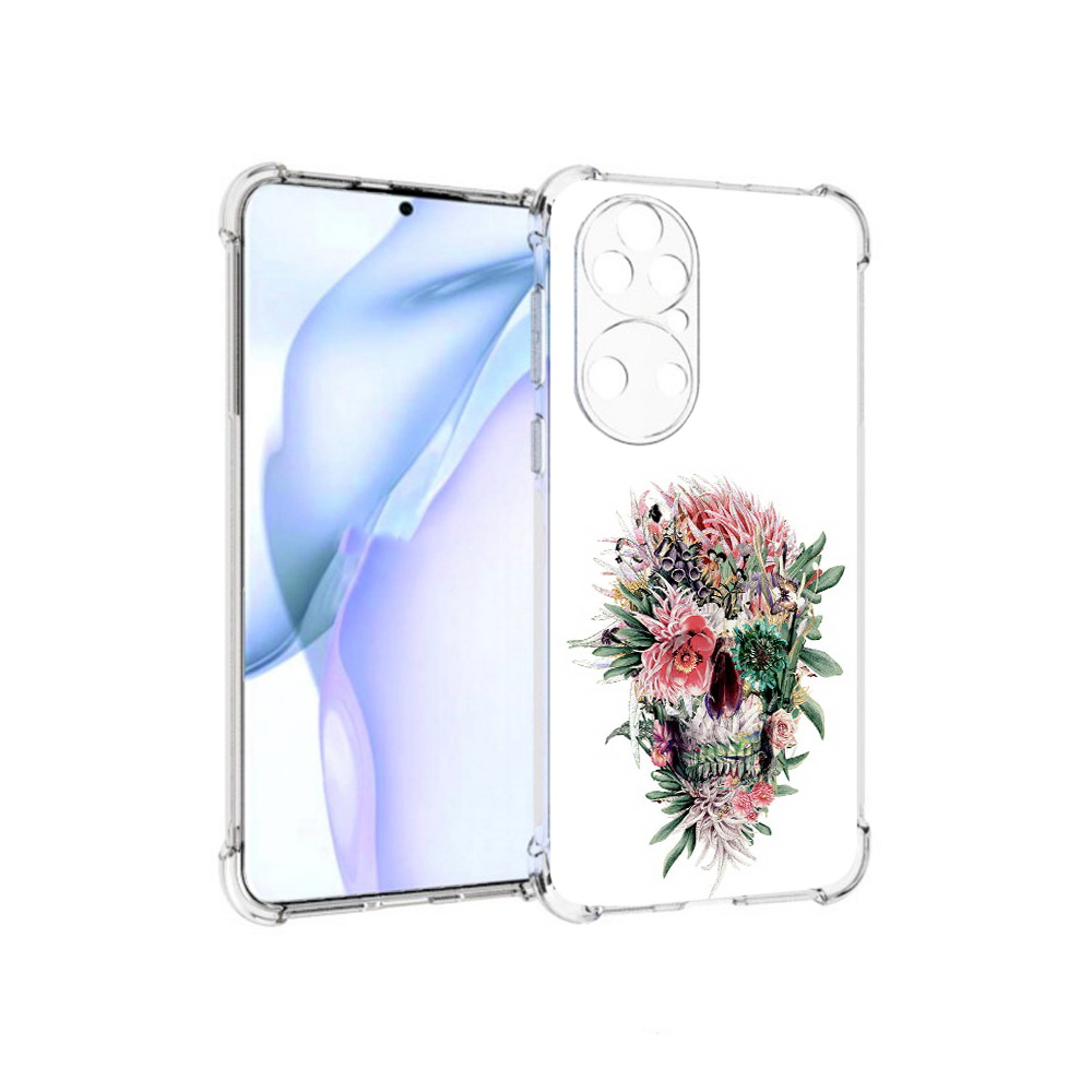 

Чехол MyPads Tocco для Huawei P50 череп из цветов, Прозрачный, Tocco