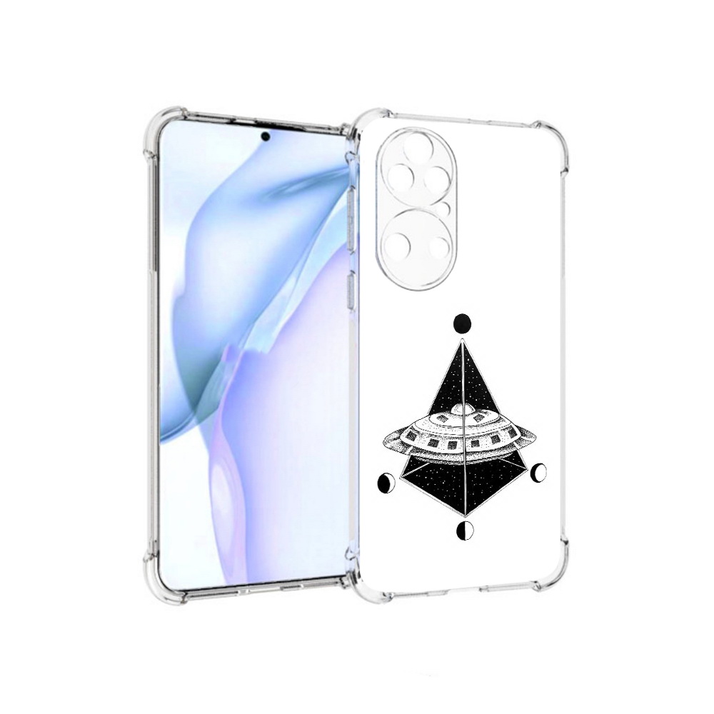 

Чехол MyPads Tocco для Huawei P50 черно белая летающая тарелка, Прозрачный, Tocco
