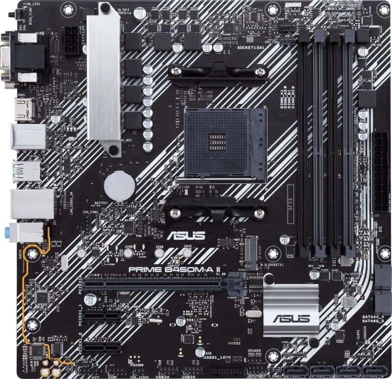 

Материнская плата ASUS PRIME B450M-A II (90MB15Z0-M0EAY0), PRIME B450M-A II
