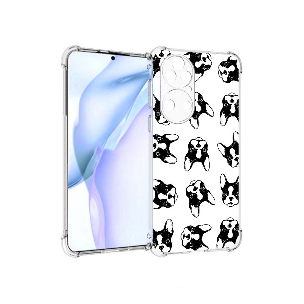 

Чехол MyPads Tocco для Huawei P50 черно белые собачки, Прозрачный, Tocco